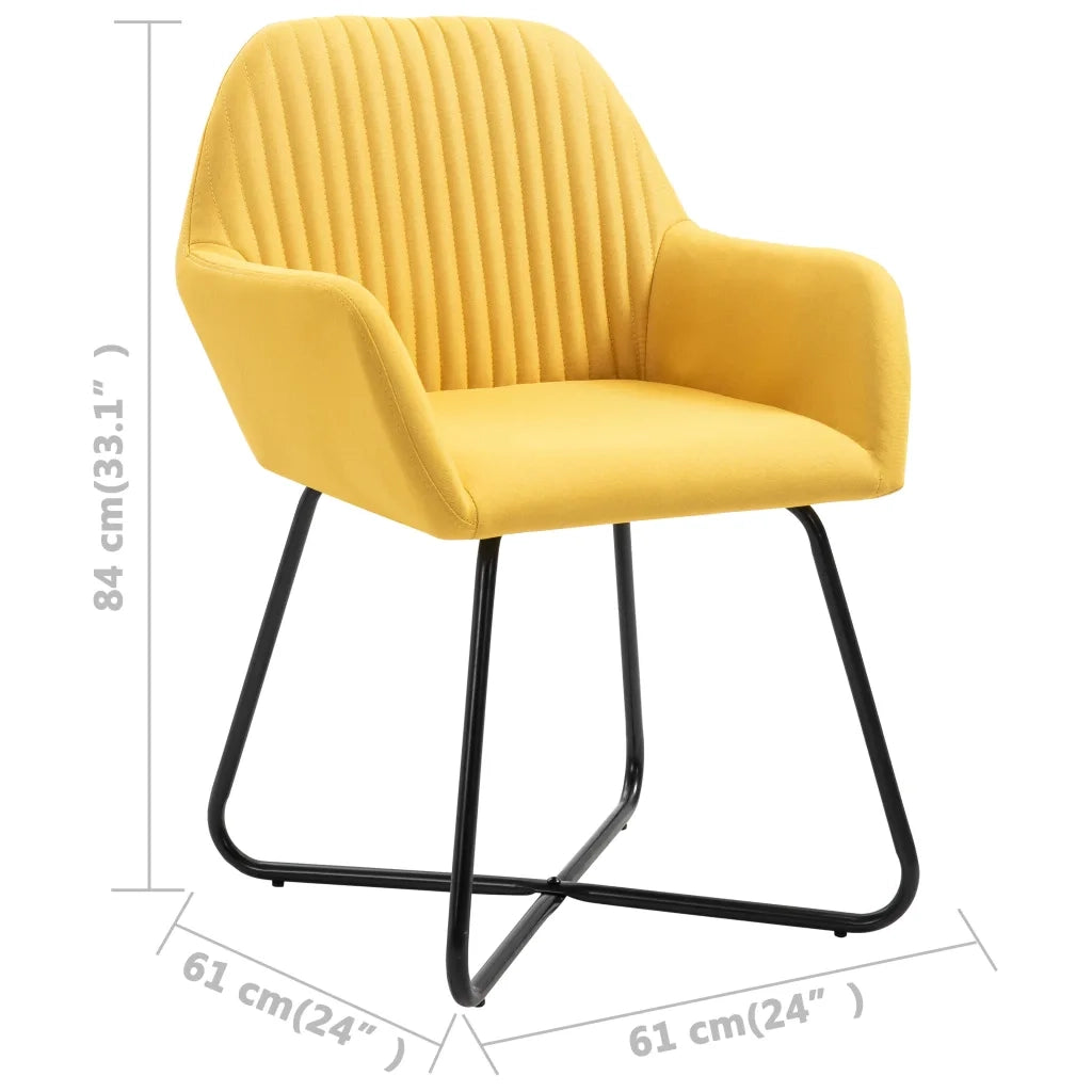 Sedie da Pranzo 4 pz Gialle in Tessuto 277108