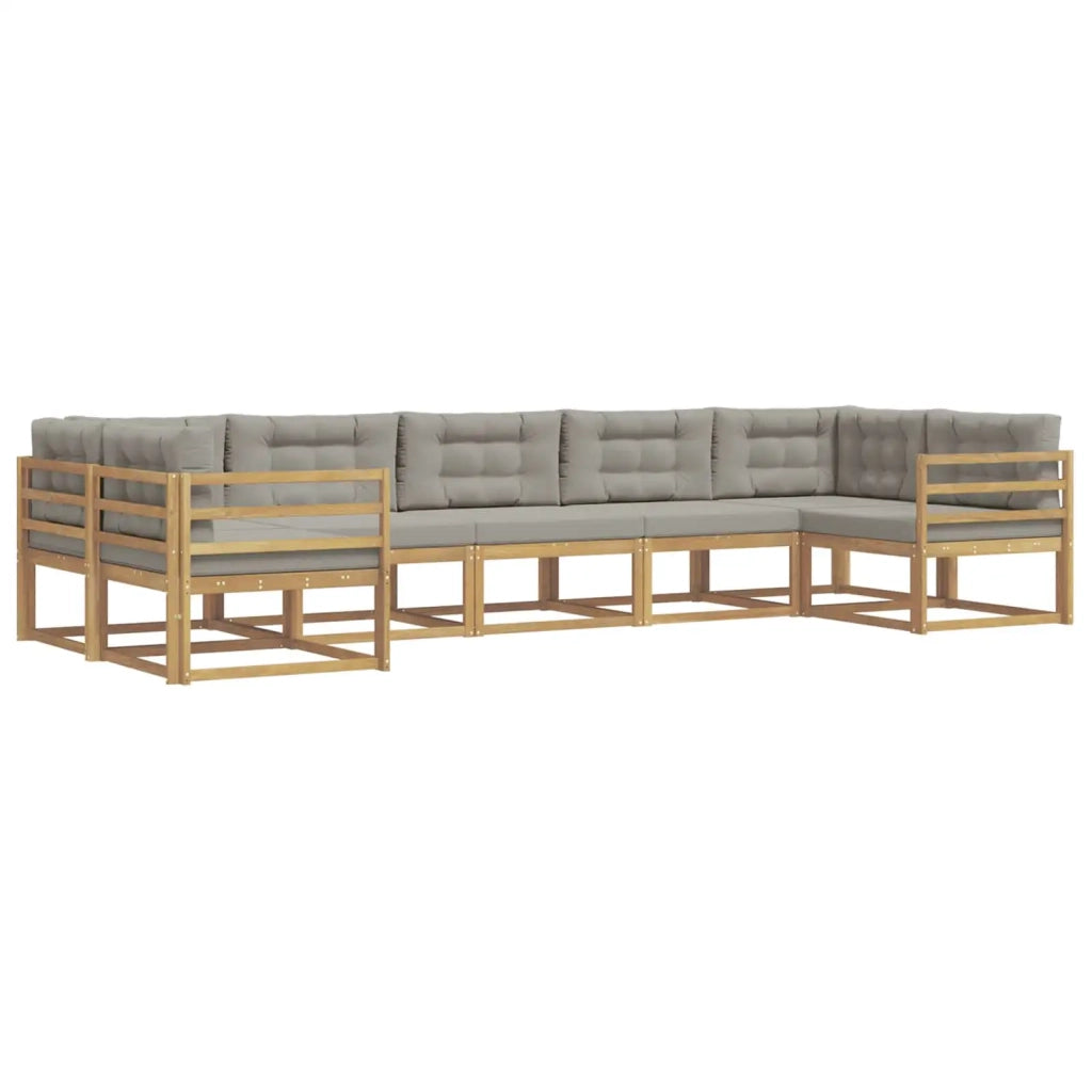 Set di divani da esterno 7 pcs Bianco e Grigio Chiaro 3386955