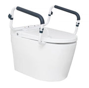 Aiuto al Bagno con Bracciali - Sostegno Bagno Indipendente - Larghezza Regolabile 41-51 cm - Capacità di Sostegno 136 kg - Costruzione Robusta - Incluso Alzo Bagno