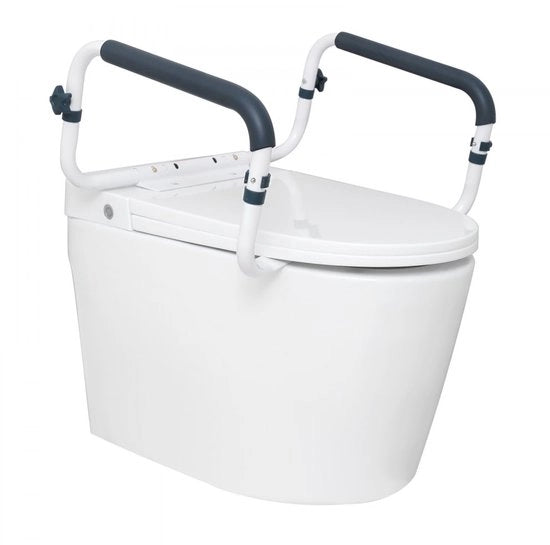 Aiuto al Bagno con Bracciali - Sostegno Bagno Indipendente - Larghezza Regolabile 41-51 cm - Capacità di Sostegno 136 kg - Costruzione Robusta - Incluso Alzo Bagno