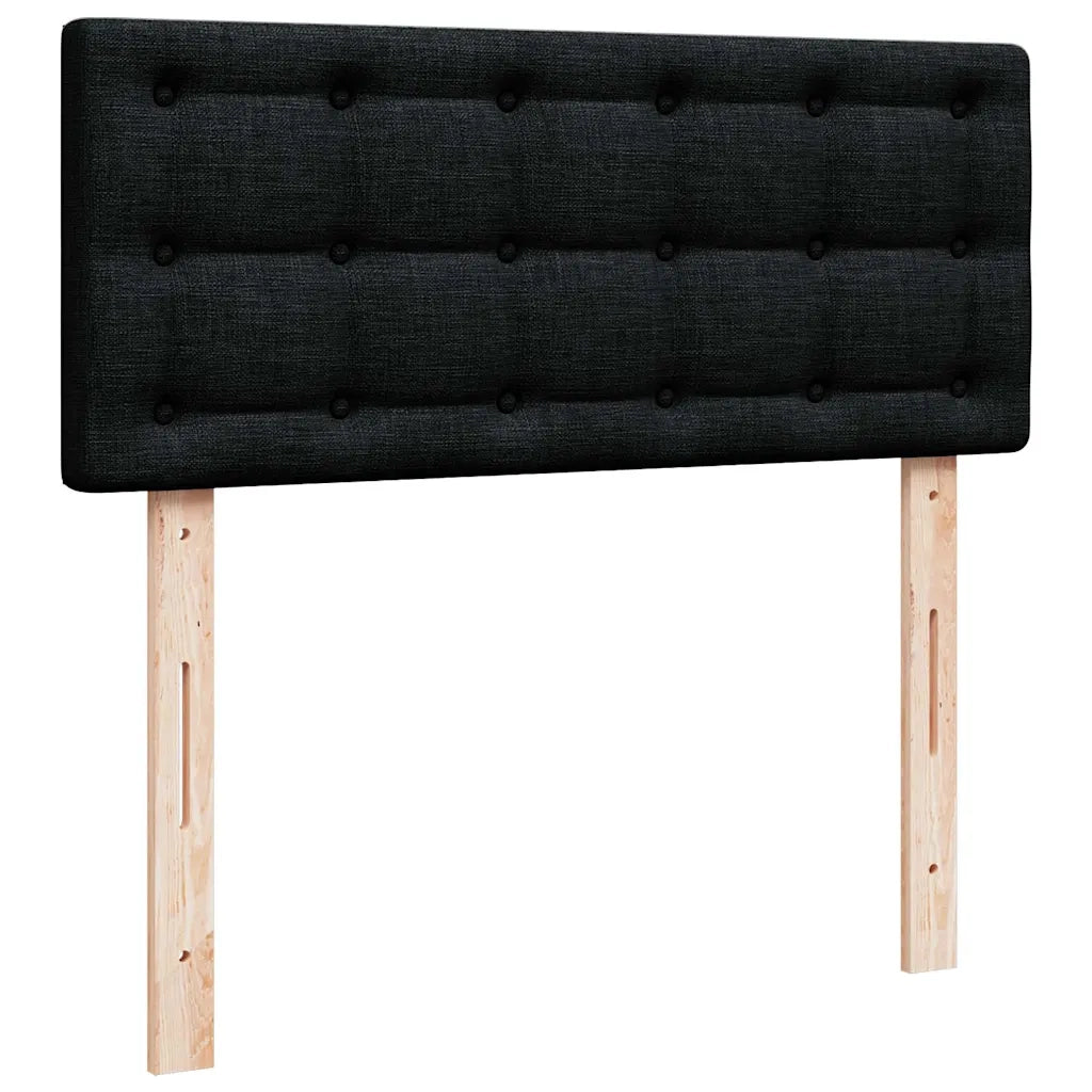 Pouf Letto con Materasso Nero 120x200 cm in Tessuto 3312466