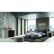 Camera da letto grigio frassinato con inserti noce scuro Cecilia