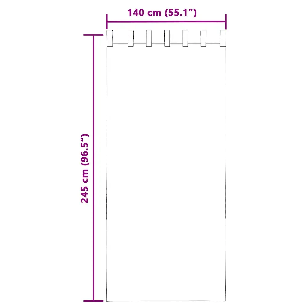 Tende in Voile con Linguetta 2 pz Crema