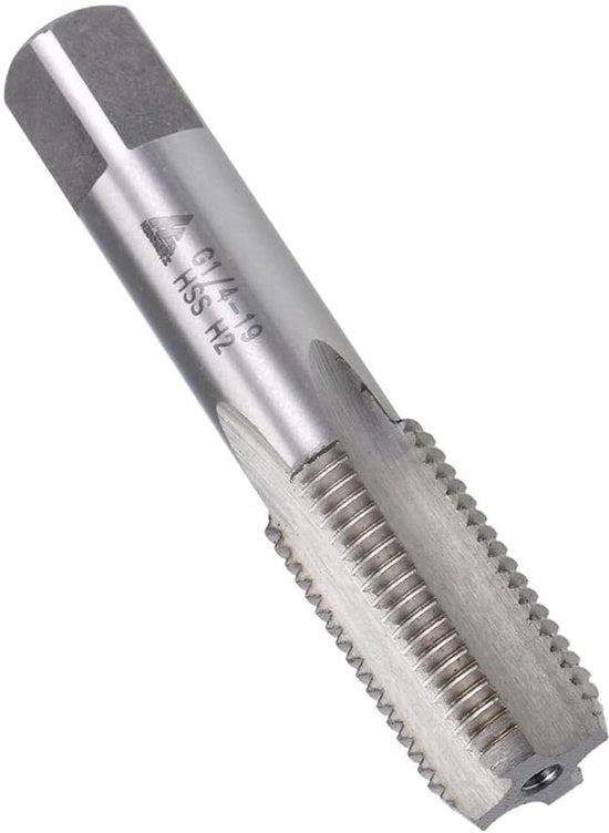 Pompa di acciaio alta velocità - set di fori - diametro del filo G1/4-19 - direzione di taglio a destra - lunghezza del filo 26 mm - tolleranza H2 - foro del filo