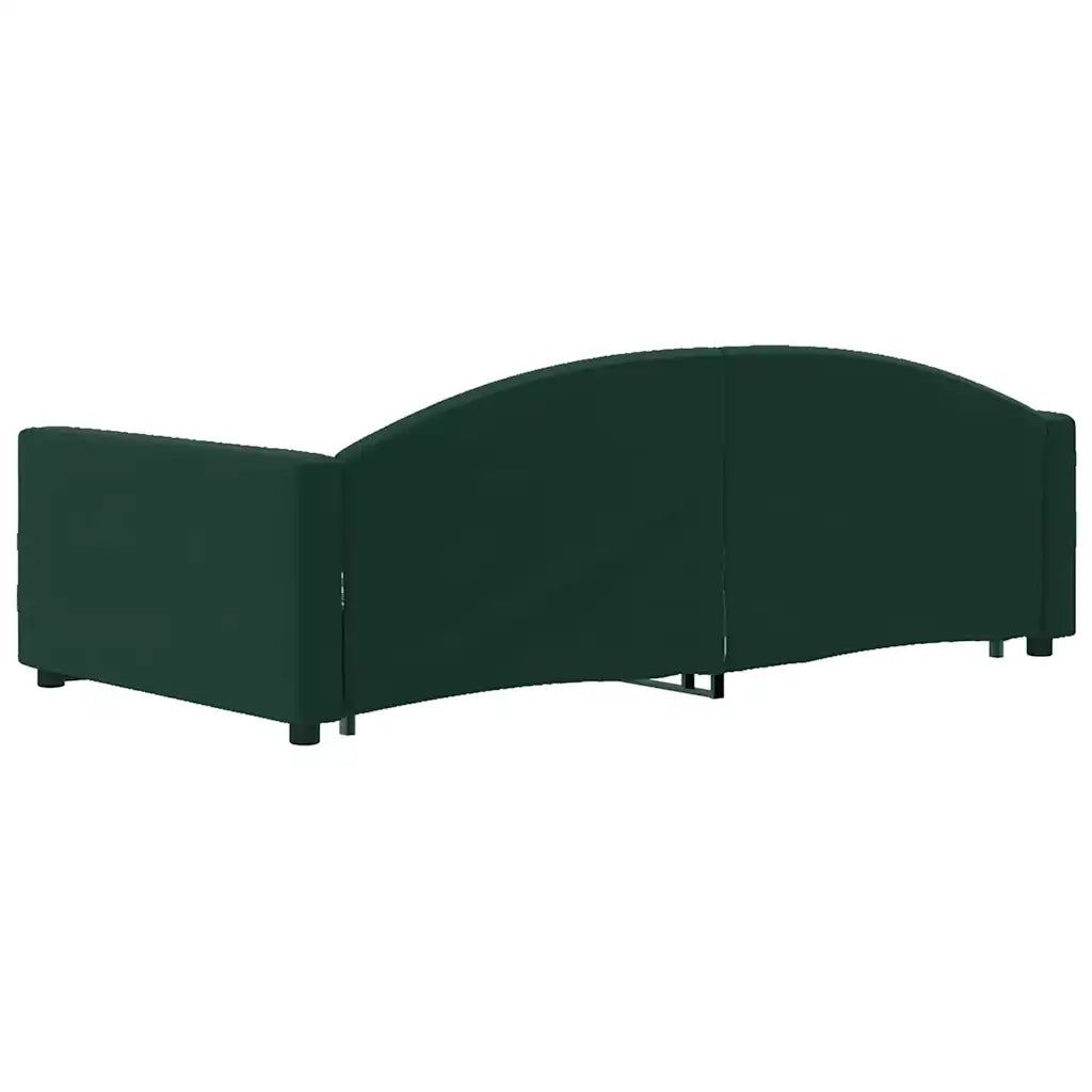 Divano Letto Estraibile Cassetti Verde Scuro 100x200cm Velluto 3197358