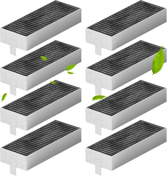 Pacco di 8 Filtro a Carbone Attivo - Filtro di Sostituzione per Ventole d'Aspirazione - Dimensioni 193 x 75 x 35 mm - Effetto di Rimozione dell'Odore Effettivo - Installazione Facile - Filtro dell'Aria