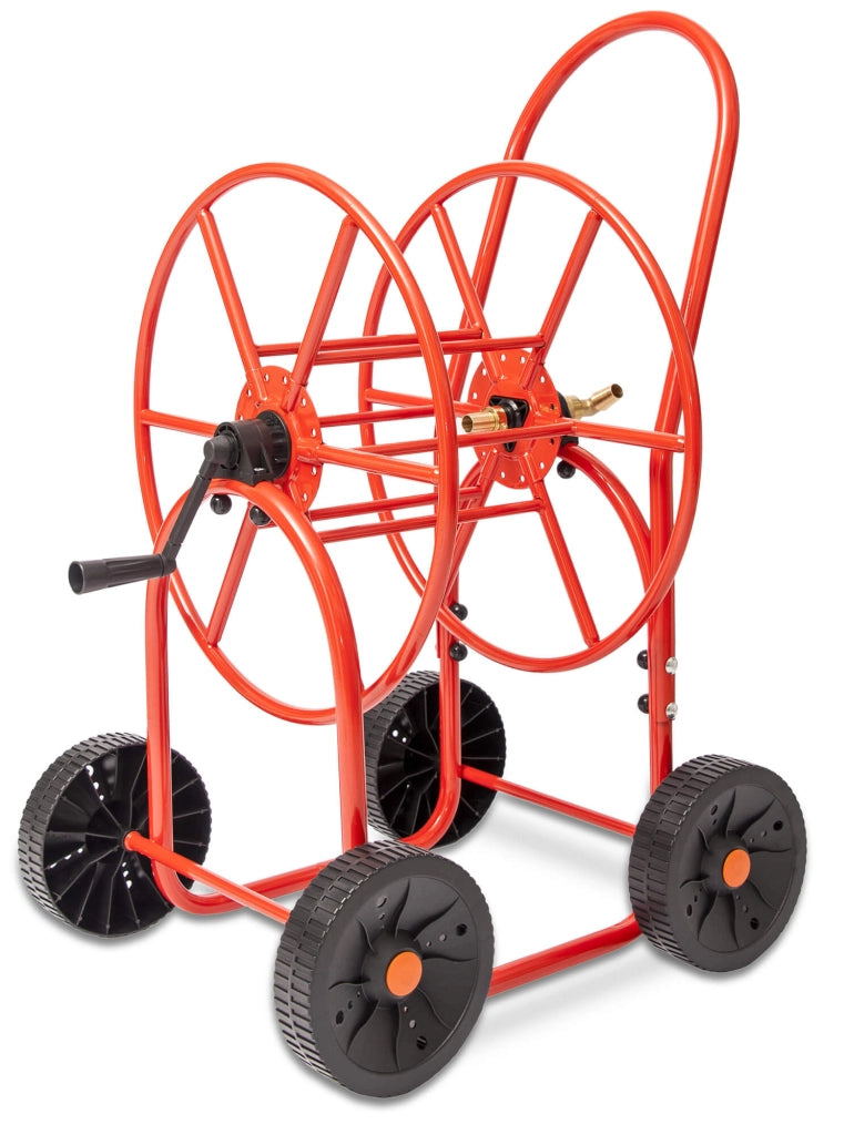 Carrello Avvolgitubo Manuale 80 mt in Acciaio Agrati Rosso