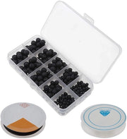 Set di perline lava in cristallo naturale 300 pezzi - 4mm/6mm/8mm/10mm - scatola di conservazione in plastica - linee di cristallo - perline in cristallo naturale nero - facile da ordinare