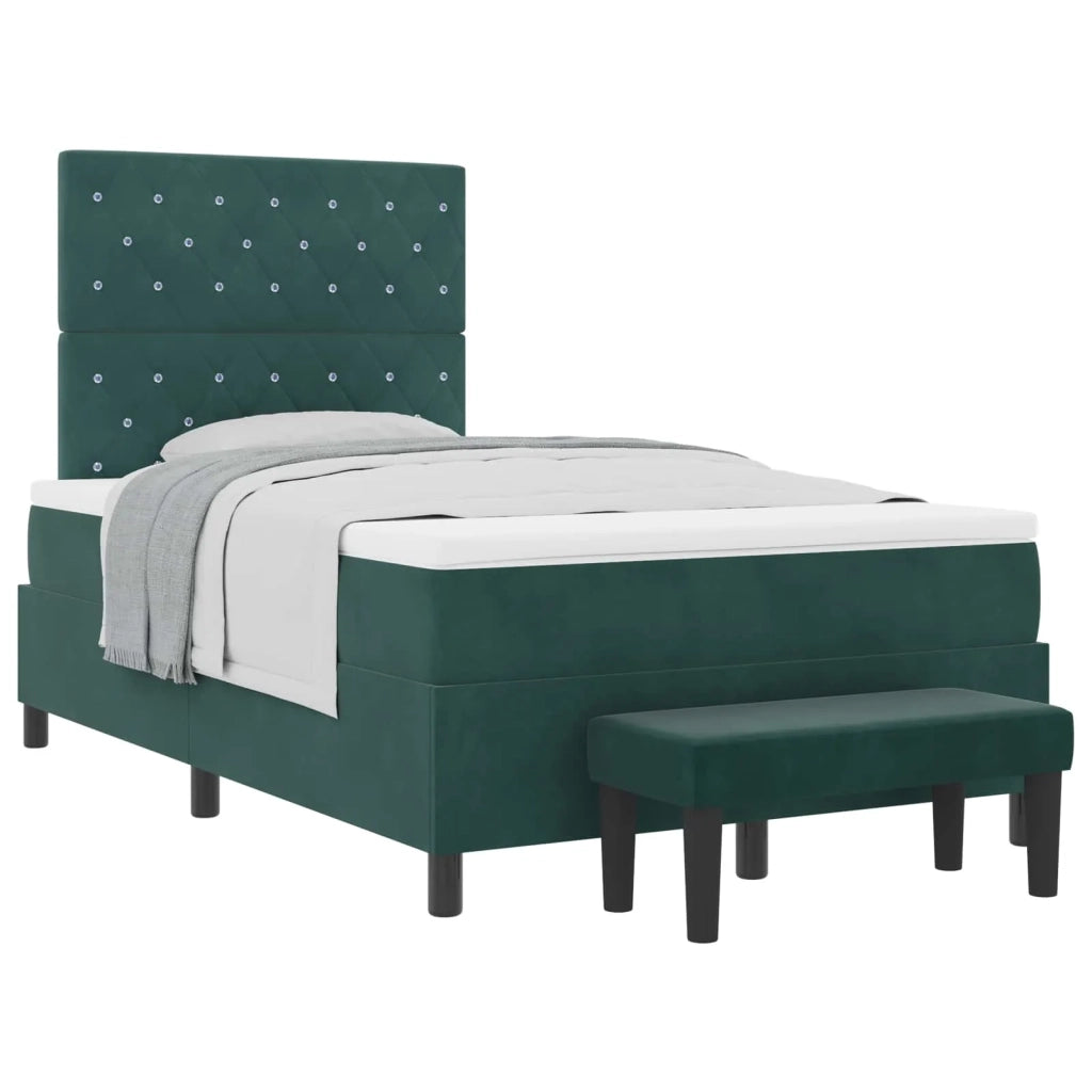 Letto a molle con testiera Verde scuro 190 x 120 cm Velluto 3344435