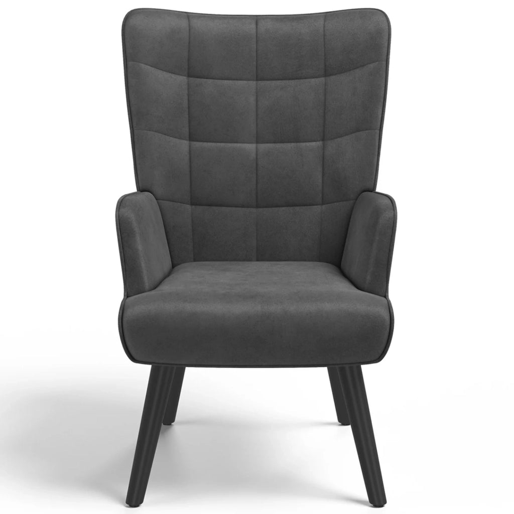 IDMarket - Poltrona scandinava in velluto grigio ANIA
