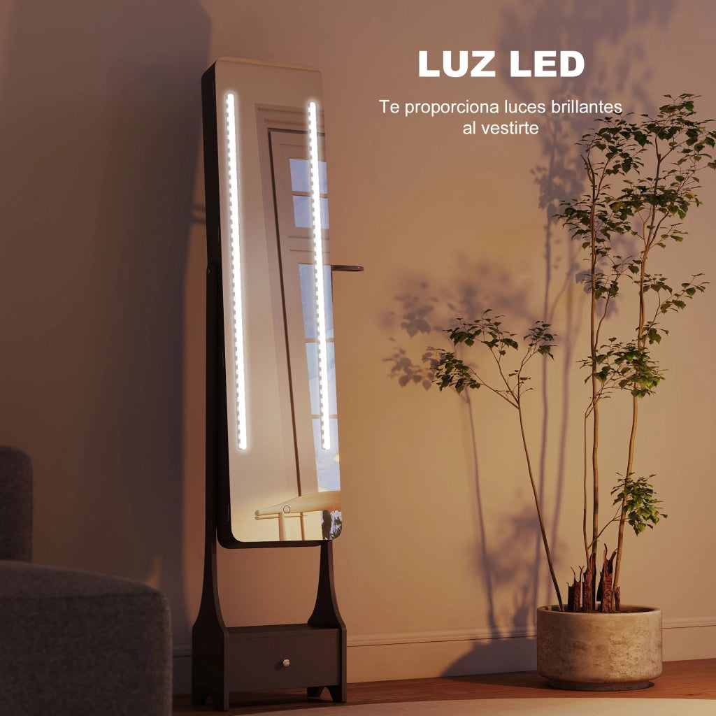 Armadio Gioielli con Luci LED e Specchio ¨C Minimal ¨C Grigio