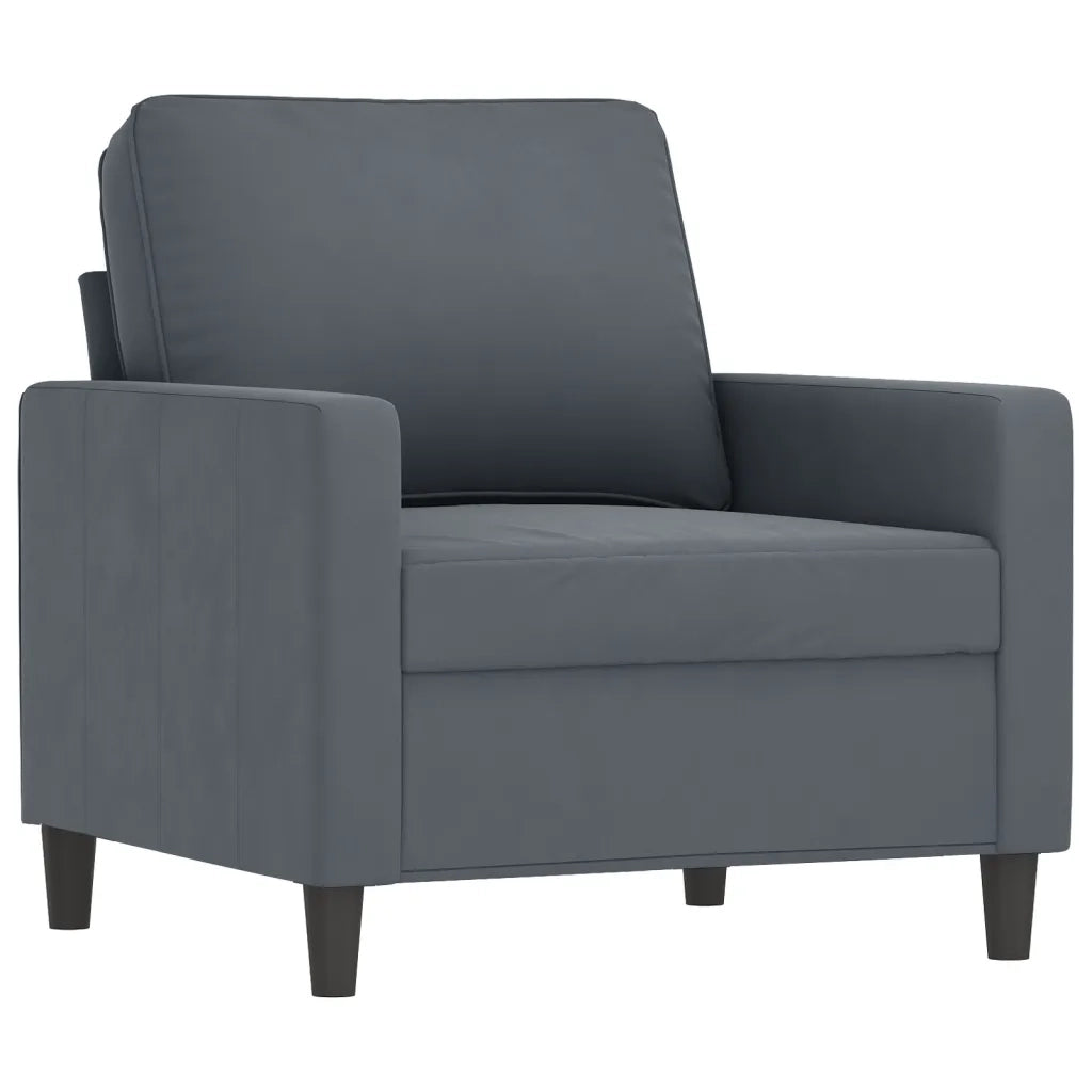 Set di Divani 3 pz con Cuscini Grigio Scuro in Velluto 3201955
