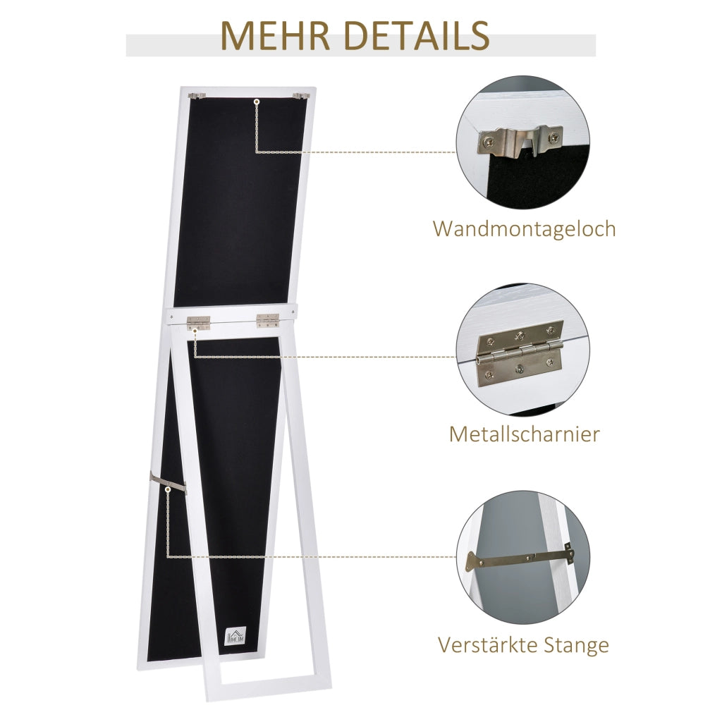 Specchio da Terra con Cornice MDF ¨C Xylo ¨C Bianco 37x37x154cm