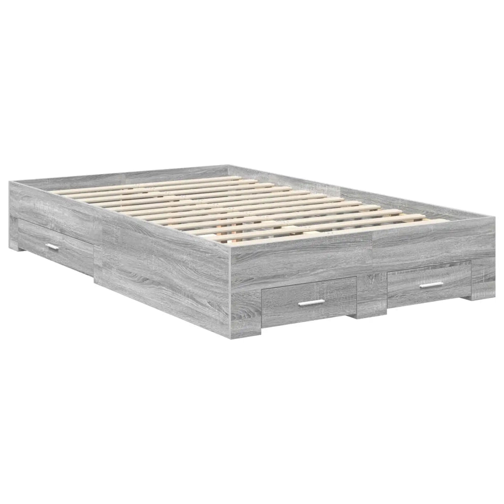 Letto matrimoniale | Letto per adulti | Struttura del letto con testiera Grigio Sonoma 120 x 190 cm