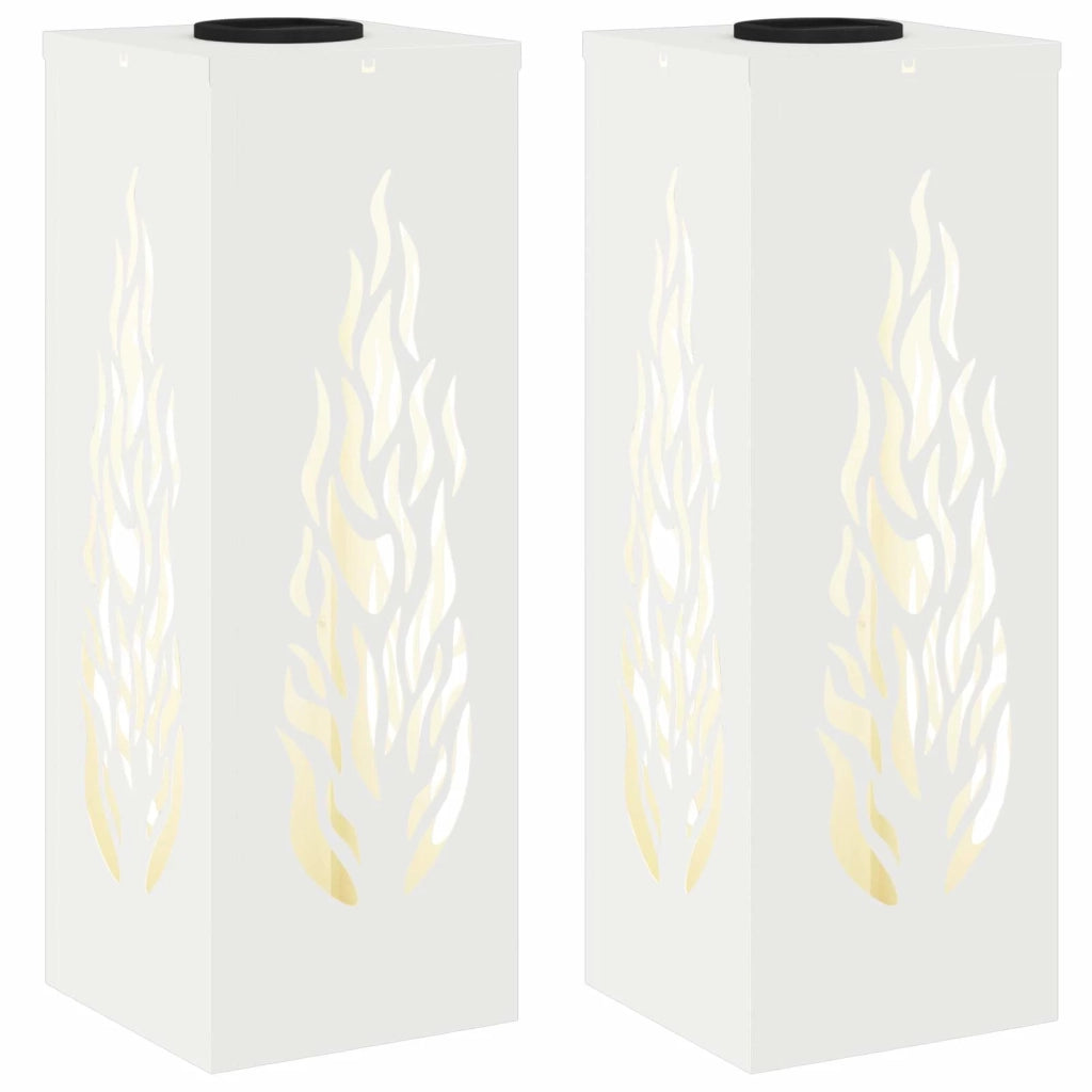 Faro LED solare per sentieri 2 pcs Bianco 879794