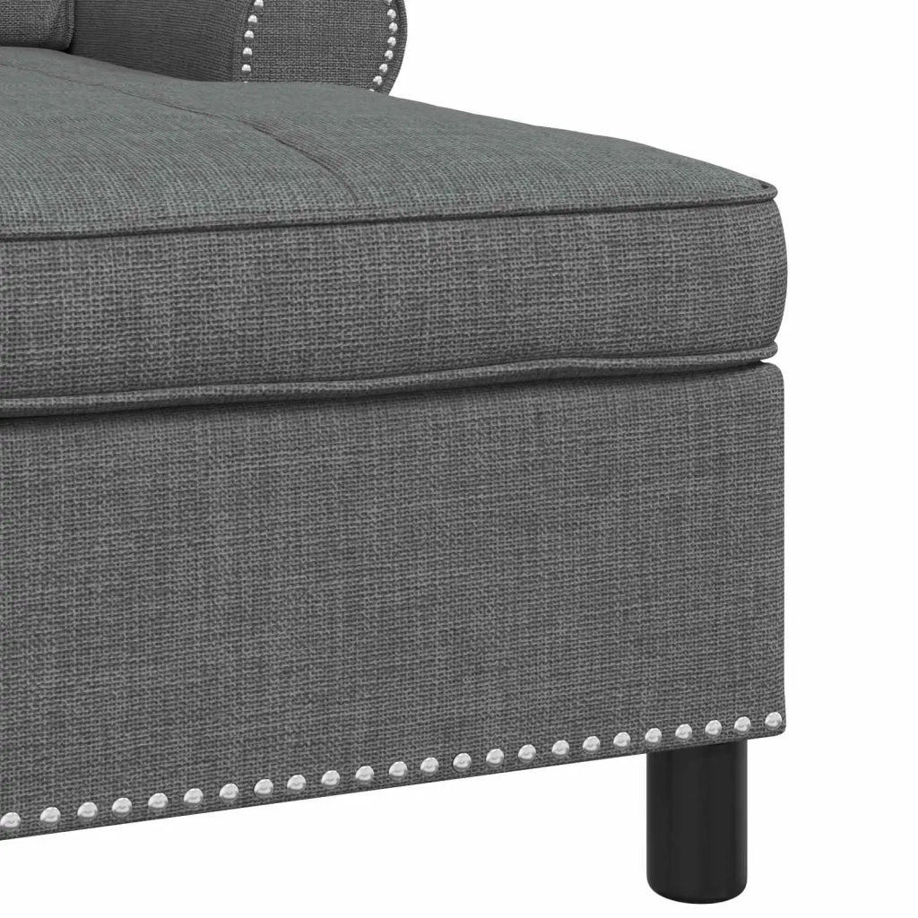 Chaise Lounge con cuscino Grigio scuro 91 x 157 x 91 cm Tessuto