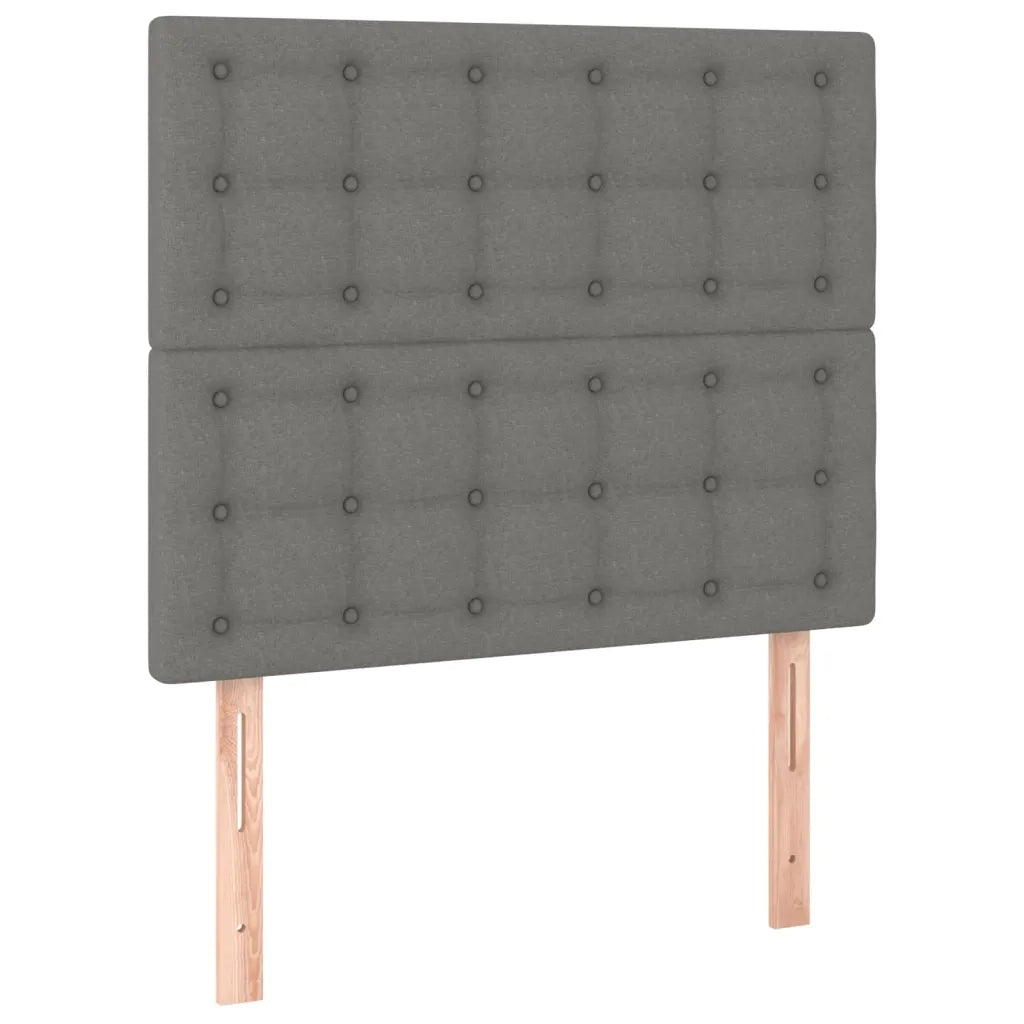 Testiera | Testata Grigio Scuro 100x5x118/128 cm Tessuto