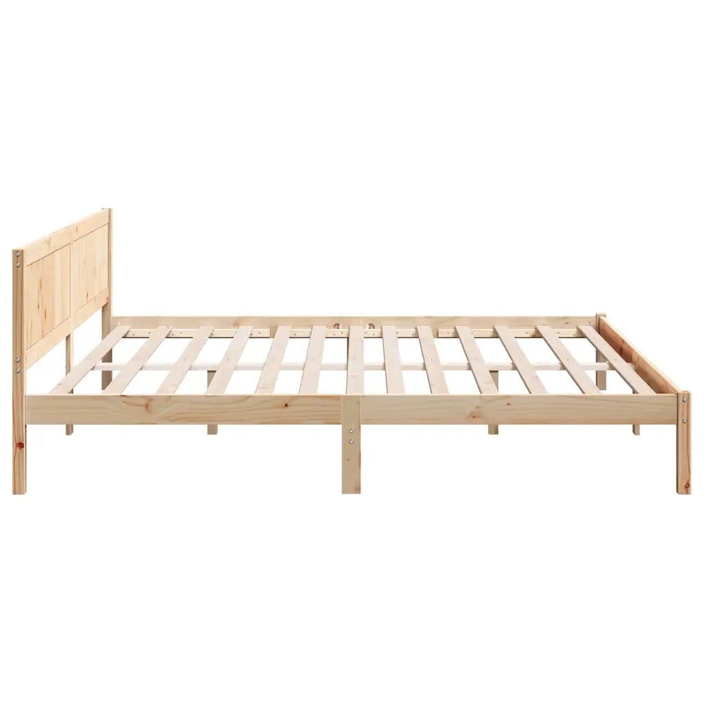 Struttura del letto Marrone 200 x 200 cm Legno massello di pino 872176