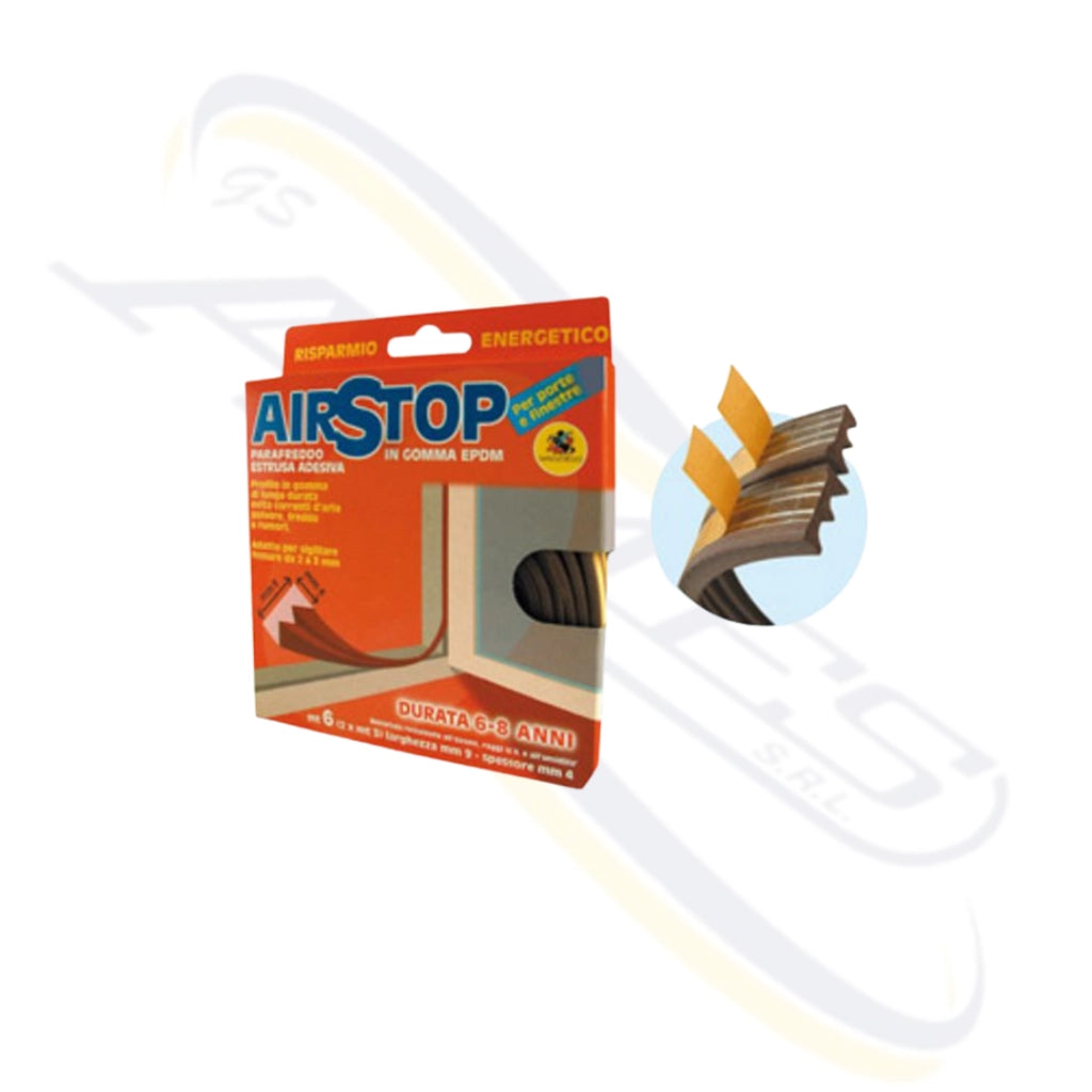 AIRSTOP PROFILO "E" 6mt 9X4mm Colore: Bianco