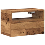 Comodino | Armadio da Notte | Mobiletto da notte a Muro Legno Antico 45x26x28,5 cm