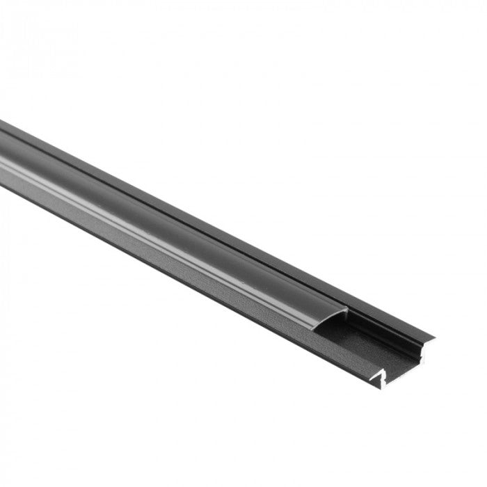 Profilo incasso LED P01 nero con diffusore nero 1m Ecolight