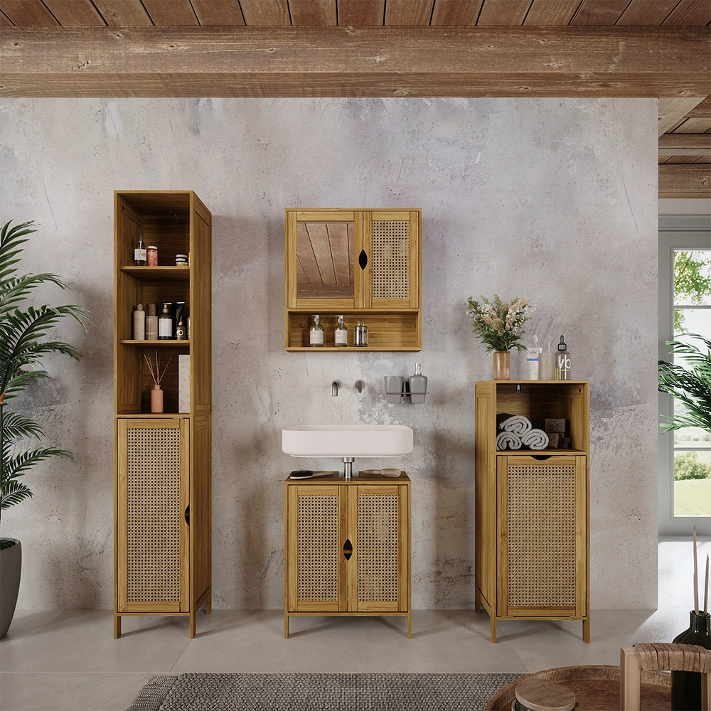 Vicco Set di mobili da bagno Bambù 4 parti