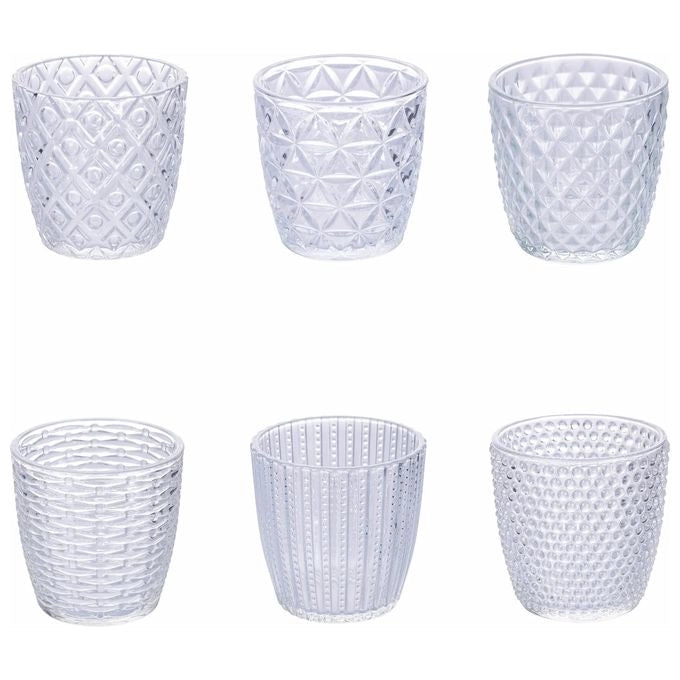Villa d'Este Home Tivoli 5915939 Geometrie Clear Set 6 Bicchieri da Acqua in Vetro 380 ml colore Trasparente
