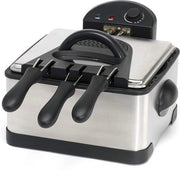 Piatto Fritto Elettrico - Piatto Fritto Doppio - Argento/Nero