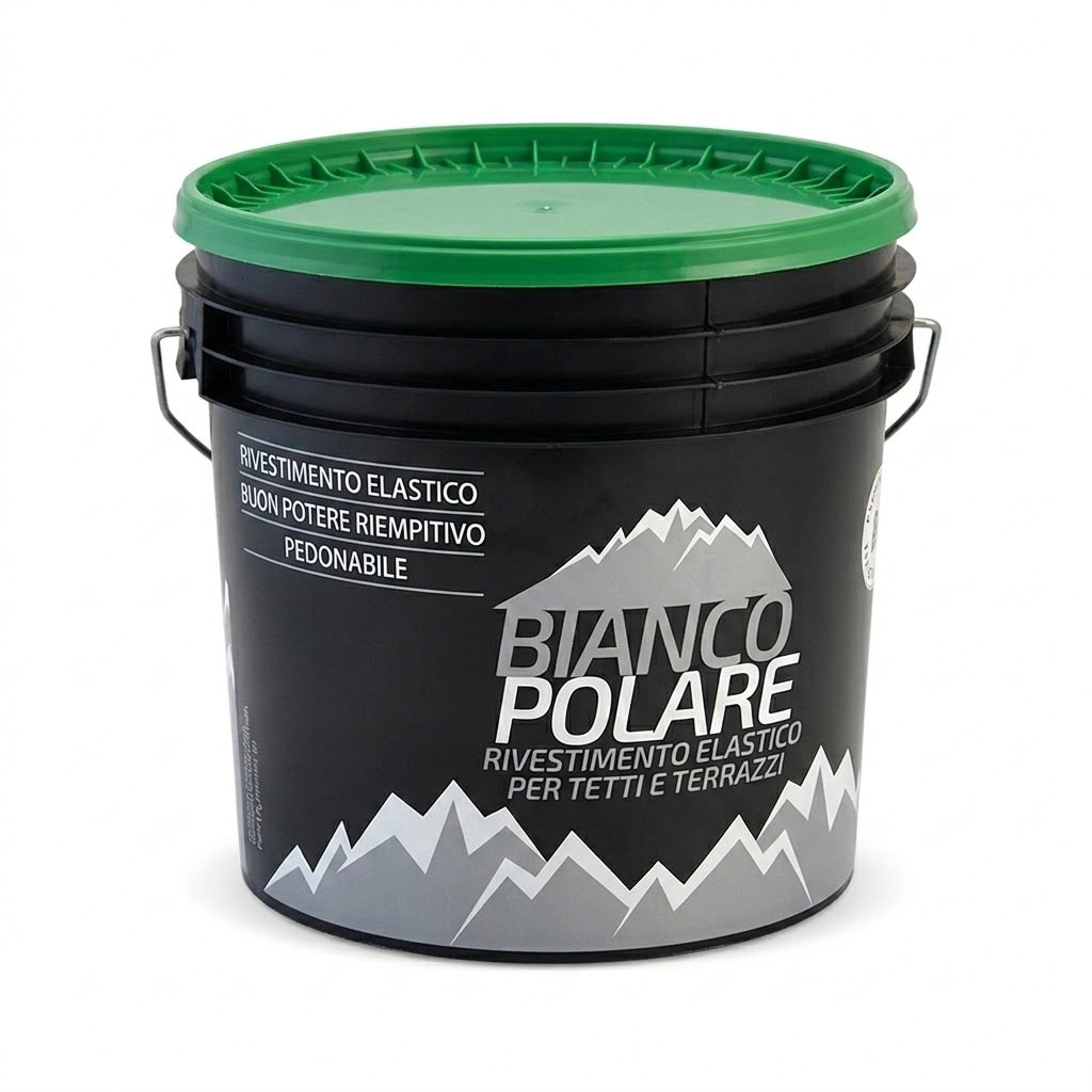 VERNICE ACRILICA PER TETTI kg. 5  - colore verde  - BIANCO POLARE