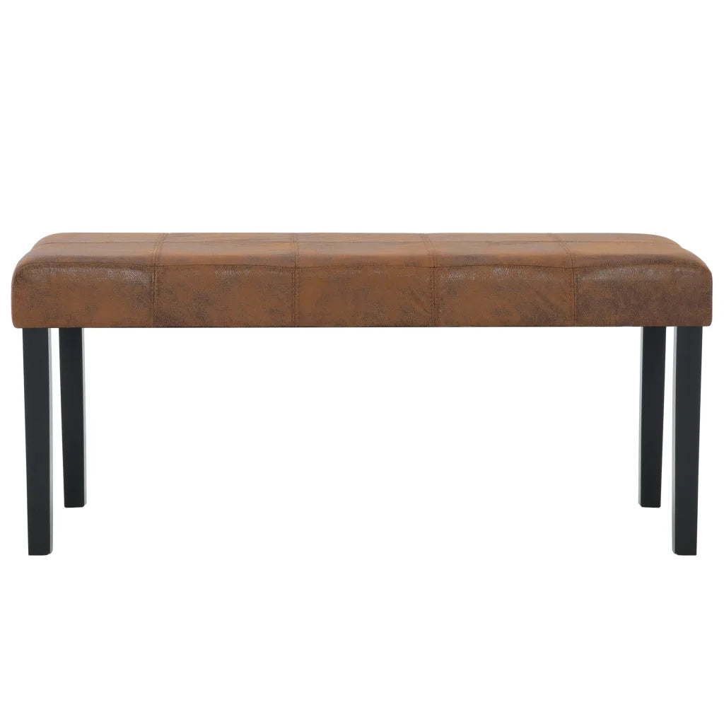 Panca-Sgabello 106 cm Marrone in Pelle Scamosciata Artificiale