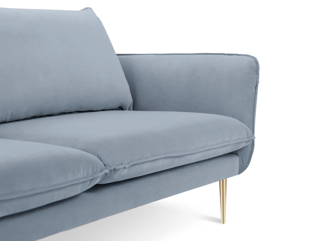 Cosmopolitan Design - Divano "Vienna" 2 posti in velluto azzurro 