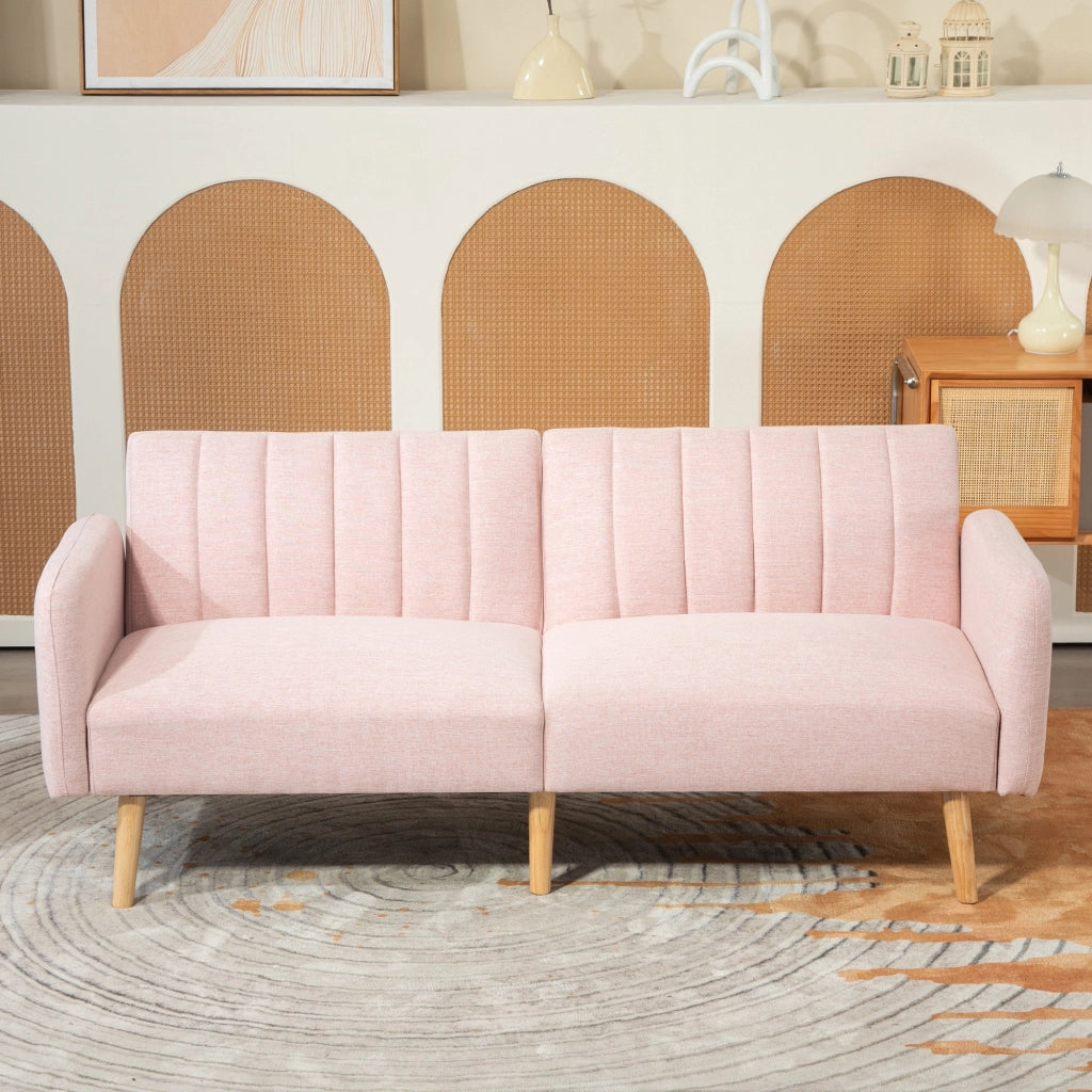 Divano Letto 2 Posti ¨C Minimal ¨C Tessuto Rosa