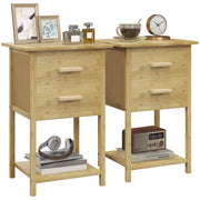 Comodini con 2 Cassetti e Ripiano ¨C Minimal ¨C Legno 40x34x60 cm