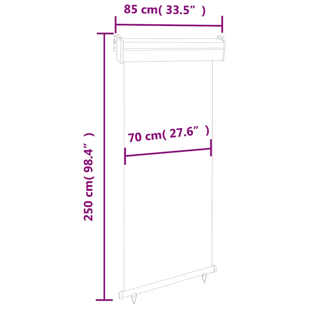 Tendalino Laterale per Balcone 85x250 cm Grigio 48410