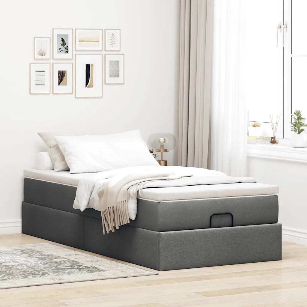 Struttura Letto Pouf con Materasso 180x200 cm in Tessuto 3311065