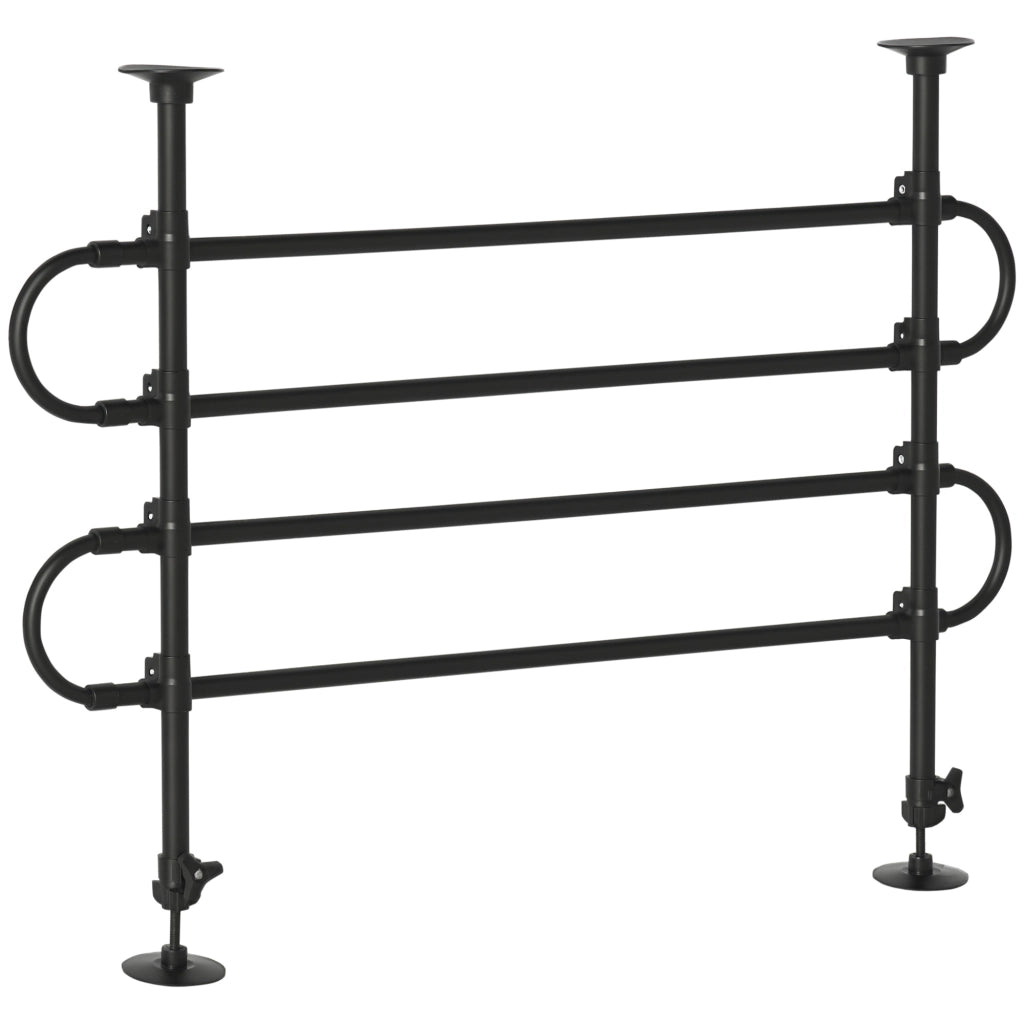 Barriera Protettiva Auto per Cani ¨C zephmum ¨C Nero Acciaio 87-135x60-105 cm
