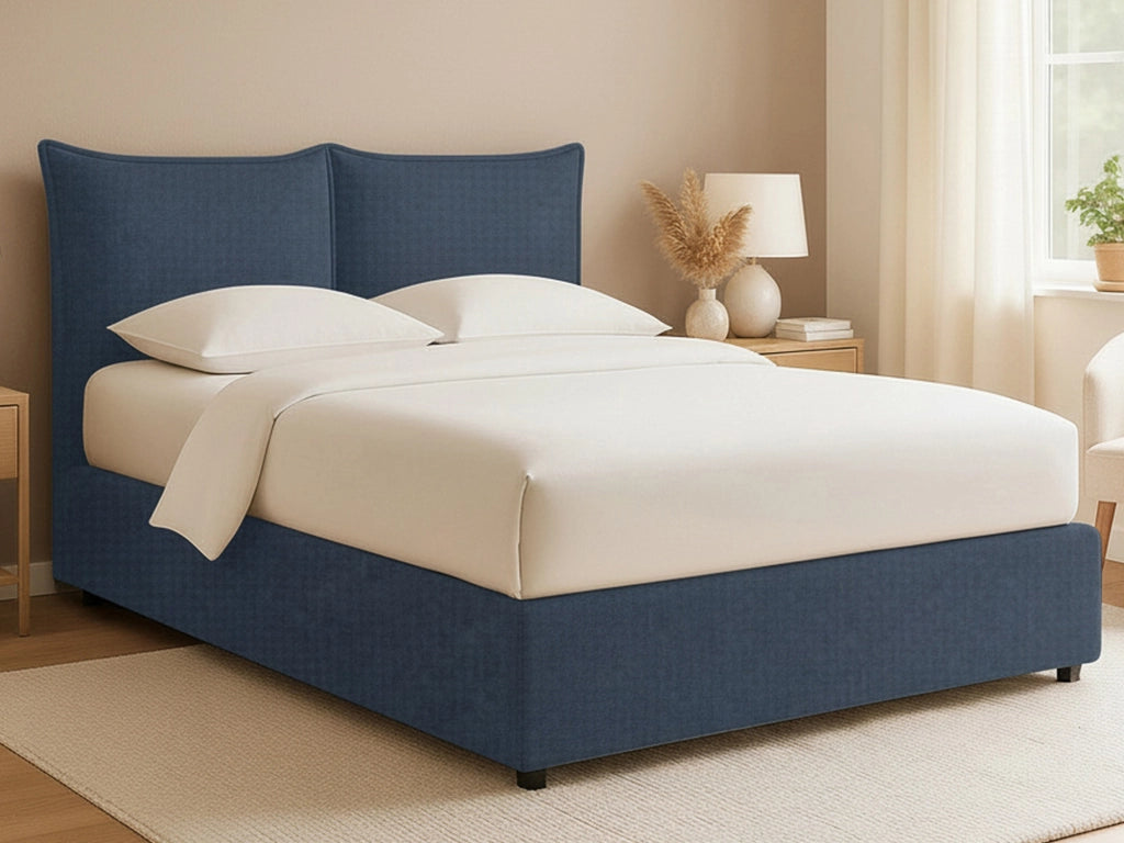 Uckfield, Letto Matrimoniale Sfoderabile Made in Italy, blu