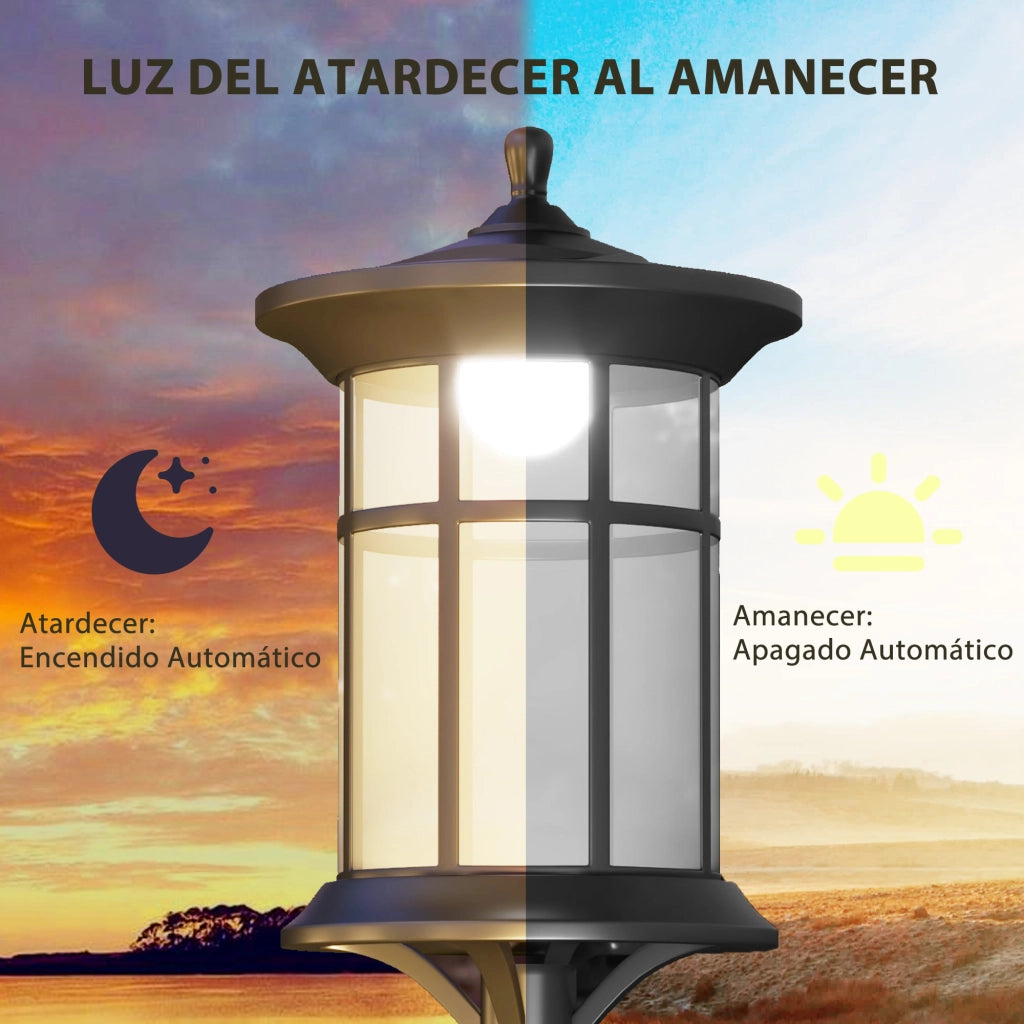 Lampada Solare da Esterno 2 Luci ¨C Minimal ¨C Nero IP44 Acciaio