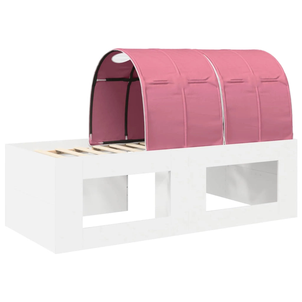 Letto alto per Bambini | Letto Infantile | Lettino con scrivania Bianco e Rosa
