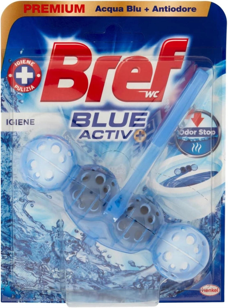 BREF SET 8 CONFEZIONI WC POWER ACTIV BLUE DETERGENTE PROFUMATORE IN PASTIGLIE IGIENIZZANTE FRESCO FORMATO 50 G