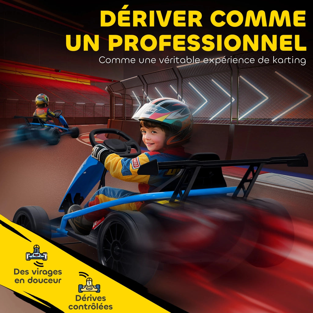 Go Kart elettrico per bambini ¨C Xylo ¨C blu 119x77x54 cm