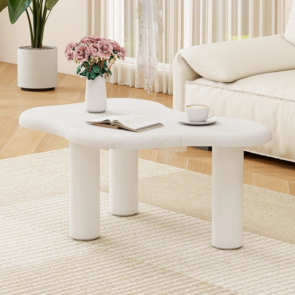 Tavolino da Caff¨¨ Effetto Marmo ¨C MINIMAL ¨C Massello, Design Moderno, Rotondo