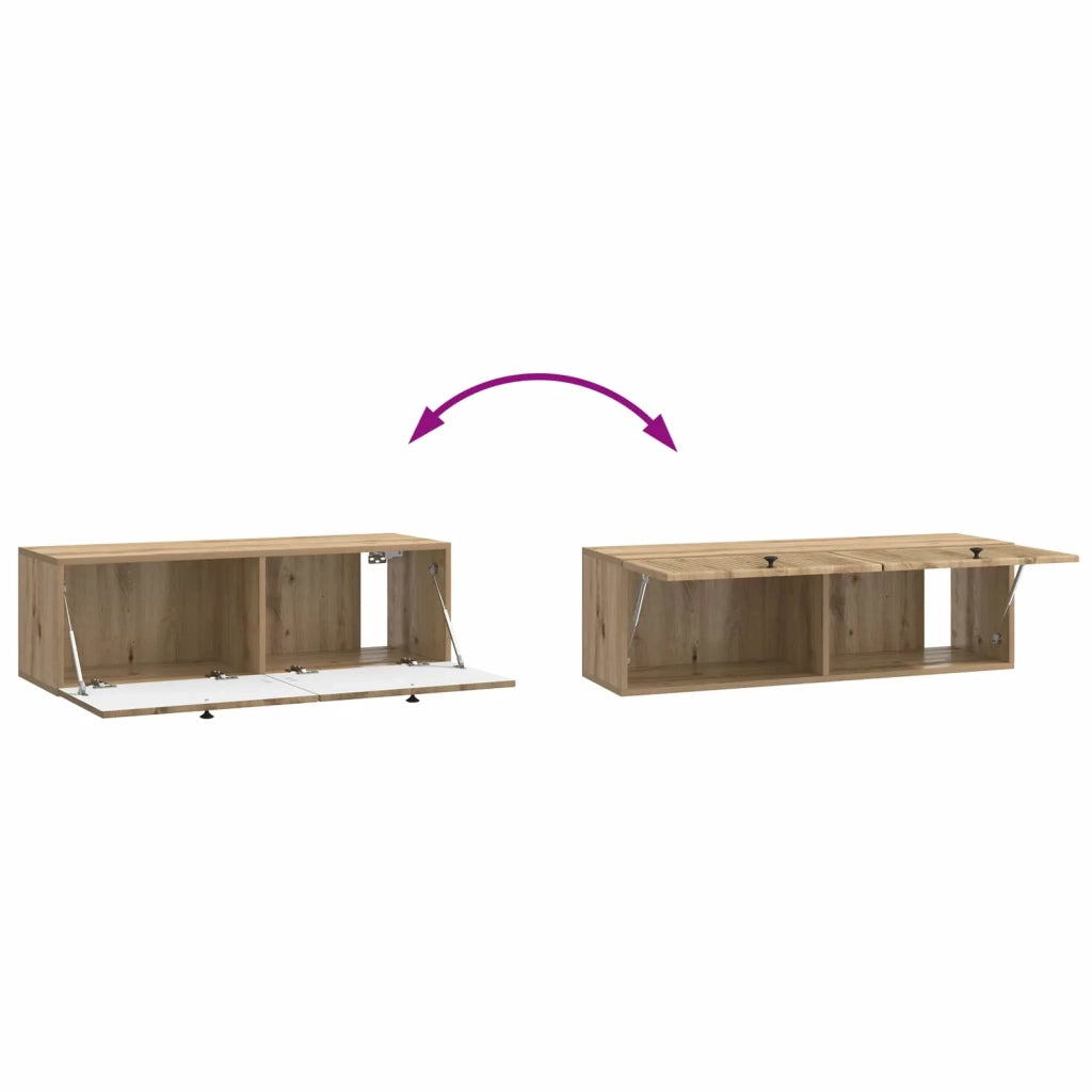 Mobile Porta TV da Muro-Credenza per TV sospesa Rovere Artigianale 98 x 31 x 30 cm 719547