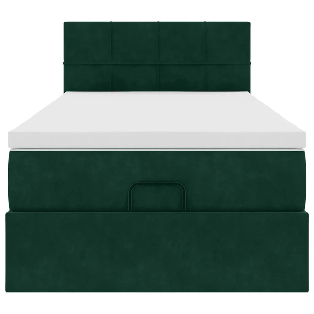 Struttura Letto Pouf con Materasso 100x200 cm Velluto