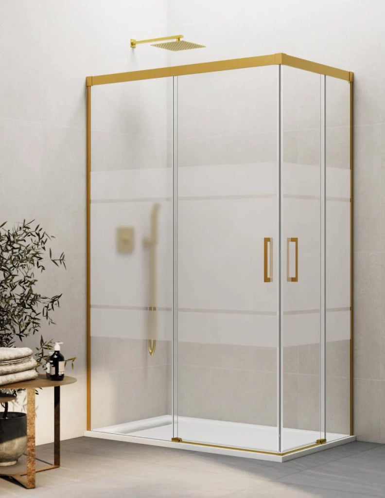 Box doccia ingresso angolare 2+2 THALASSA (BASIC) 110x75 cm Oro vetro serigrafato