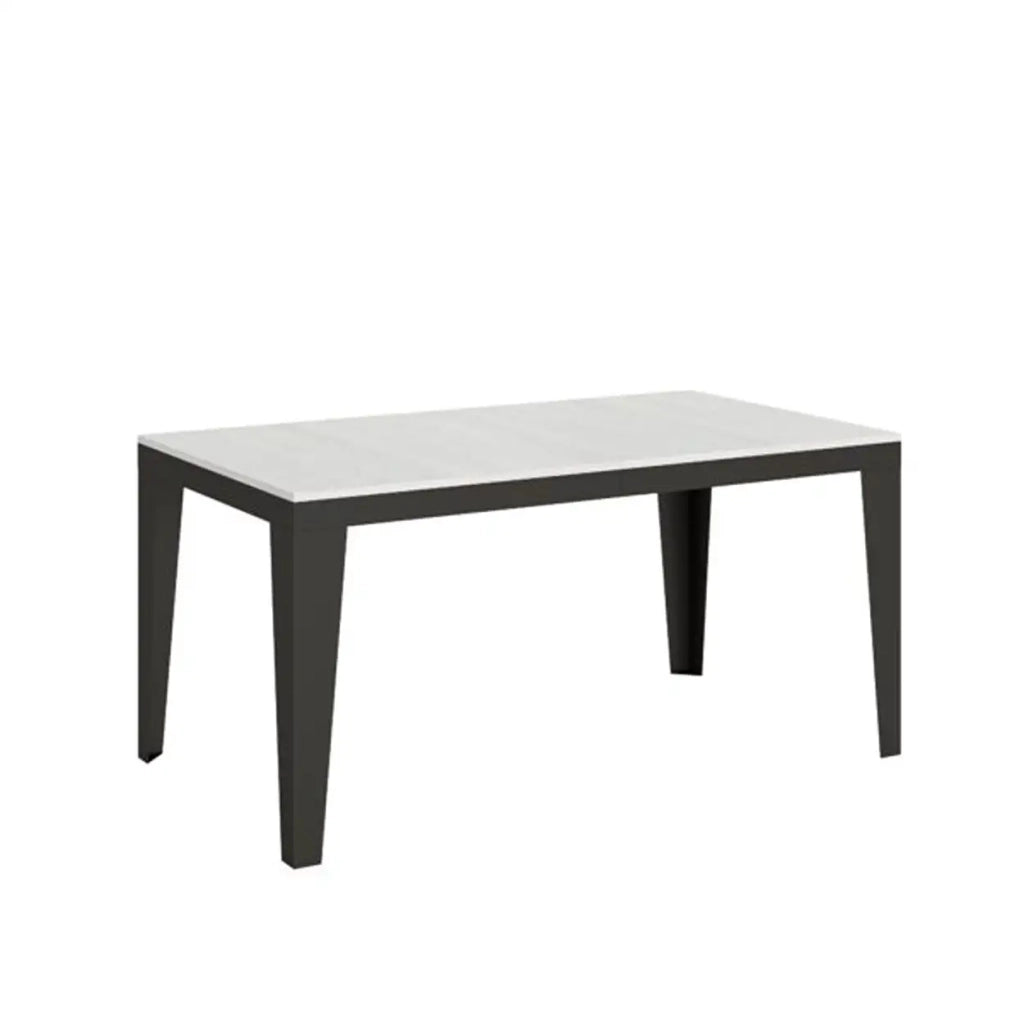 Tavolo allungabile 160/264x90 cm Flame Evolution colore bianco frassino telaio e gambe antracite