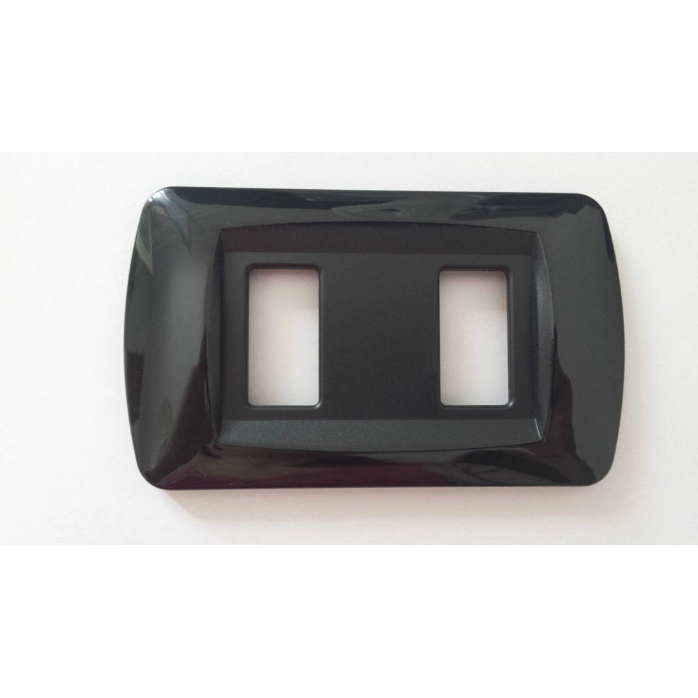 Trade Shop - Placchette Placche In Abs Serie Magic Bticino Compatibili Placca Copriprese Fori - Nero -4 Fori     -