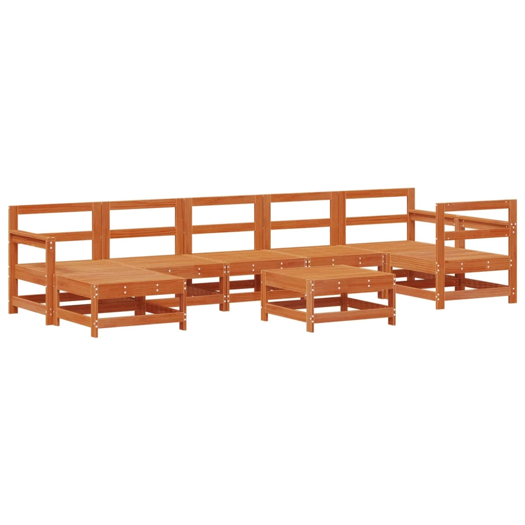 Set Lounge da Giardino 8 pcs Marrone Cera