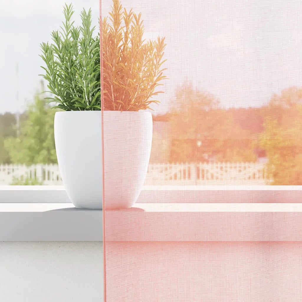 Tende in Voile con Tasche per Aste 2 pz Rosa