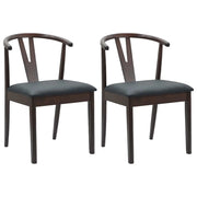 Sedia da pranzo 2 pz | Sedie da cucina Marrone chiaro e nero